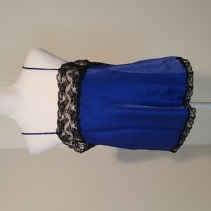 Vintage Body Chic Royal Blue and Black Cami